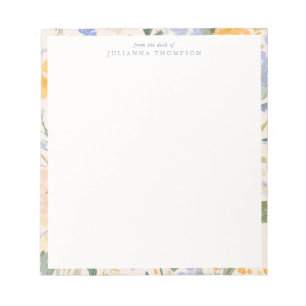 Bloc-note Papier à lettres personnalisé avec fleurs aquarell