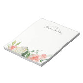 Bloc-note Papier à lettres Pink Floral Personnalisé (Tourné)