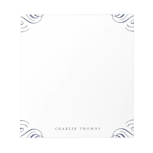 Bloc-note Papier à lettres vintage bleu élégant (Devant)