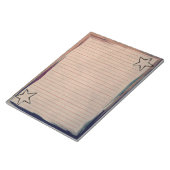 Bloc-note Papier à liner rouge Étoiles rustiques Bordure chi (Incliné)