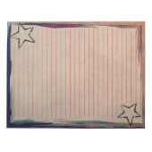 Bloc-note Papier à liner rouge Étoiles rustiques Bordure chi (Devant)