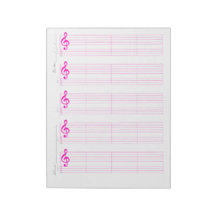 Bloc-note Papier à musique avec portée & tablature pour ukul
