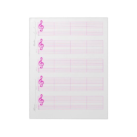 Bloc-note Papier à musique avec portée & tablature pour ukul (Tourné)