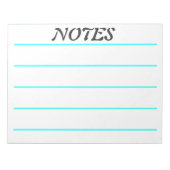 Bloc-note Papier à notes à grandes règles turquoise (Devant)
