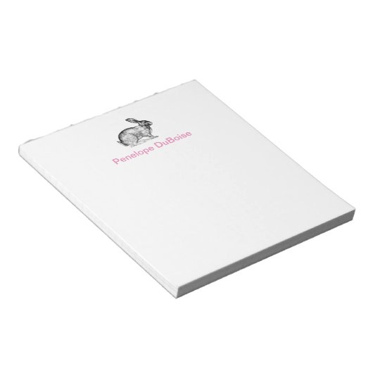 Bloc-note Papier à notes lapin personnalisé (Incliné)