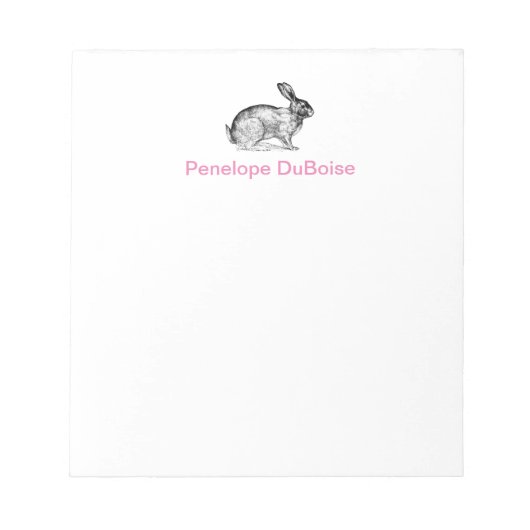 Bloc-note Papier à notes lapin personnalisé (Devant)