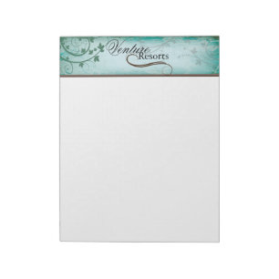 Bloc-note Papier à notes Turquoise de texture vintage avec d