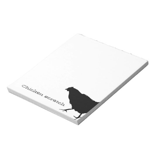 Bloc-note Papier à rayures au poulet noir silhouette (Tourné)