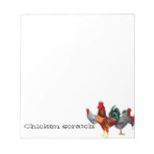 Bloc-note Papier à rayures de poulet multi poulets/coqs (Devant)