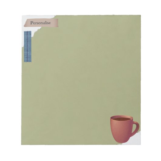 Bloc-note Papier à scandale vert Coupe de café en papier tor (Devant)
