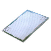 Bloc-note Papier Bleu Linté Étoiles Rustiques Chic Bordure G (Incliné)