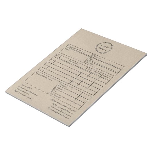 Bloc-note Papier brun à couronne rustique (Incliné)