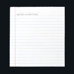 Bloc-note Papier Classeur décontracté Laché à faire Liste  <br><div class="desc">Cette conception amusante personnalisée de bloc-notes comprend un arrière - plan papier classeur avec du texte de machine à écrire noir rustique. Idéal comme une liste personnalisée à faire, mais peut être modifié pour juste avoir une phrase aussi bien. Ce bloc-notes fait aussi un merveilleux cadeau pour les enfants, les...</div>