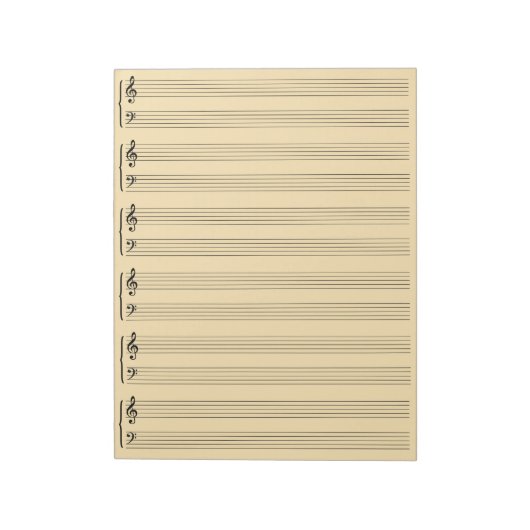 Bloc-note Papier de feuille de musique couleur crème (Tourné)