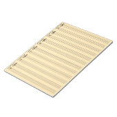 Bloc-note Papier de feuille de musique couleur crème (Incliné)