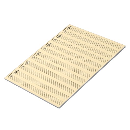 Bloc-note Papier de feuille de musique couleur crème (Incliné)