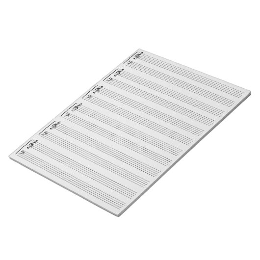Bloc-note Papier de feuille de musique gris clair (Incliné)