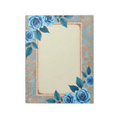 Bloc-note Papier de scrapbooking/cahier de notes bleu floral (Tourné)