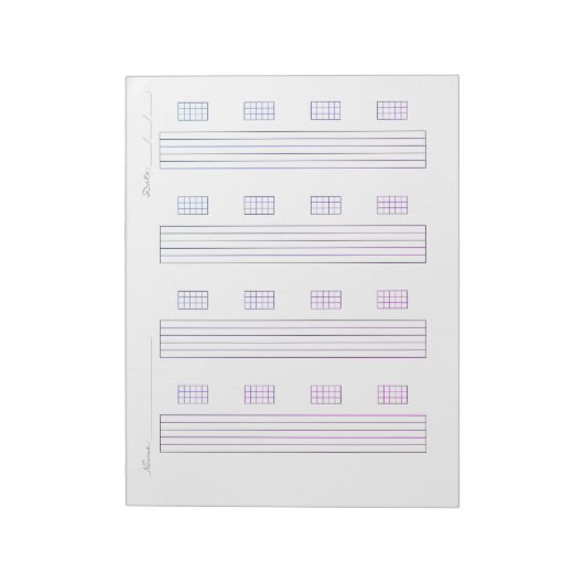 Bloc-note Papier de tablature pour guitare – Modèle de tabla (Tourné)
