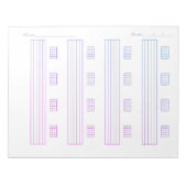 Bloc-note Papier de tablature pour guitare – Modèle de tabla (Devant)