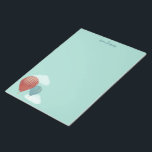 Bloc-note Papier d'écriture à bulles d'air chaud peint<br><div class="desc">Ce bloc-notes en papier sans doublure présente mes illustrations peintes de ballons à air chaud en rouge et bleu avec quelques nuages blancs moelleux posés contre un arrière - plan bleu clair doux. Vous pouvez personnaliser ce pavé avec votre propre nom ou autre texte en haut.</div>