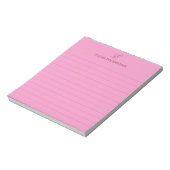 Bloc-note Papier élégant féminin à monogramme ligné (Tourné)