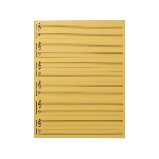Bloc-note Papier feuille de musique en or Aspen (Tourné)