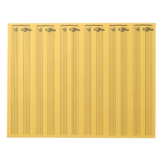 Bloc-note Papier feuille de musique en or Aspen (Devant)