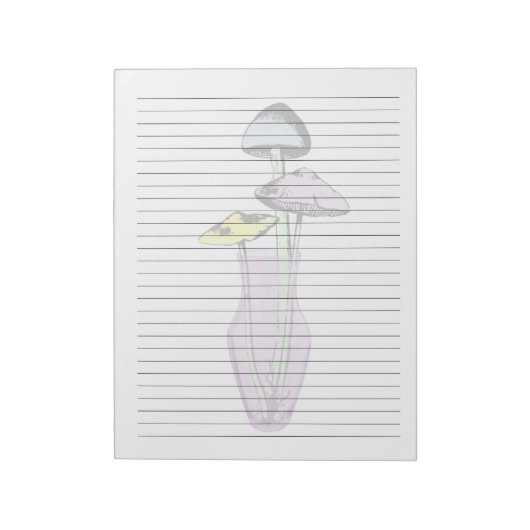 Bloc-note Papier grand format - Champignons pastel en Vase B (Tourné)