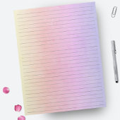 Bloc-note Papier large à règles - Aquarelle jaune rose viole