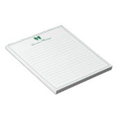 Bloc-note Papier ligné avec bordure en ruban vert bouteille  (Incliné)