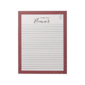 Bloc-note Papier ligné personnalisé (Tourné)