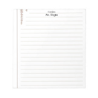 Bloc-note Papier ligné personnalisé pour enseignant bloc-not
