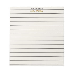 Bloc-note Papier ligné simple et propre du bureau de l'ensei