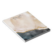 Bloc-note Papier Marbré Rose Or Noir Entreprise (Incliné)