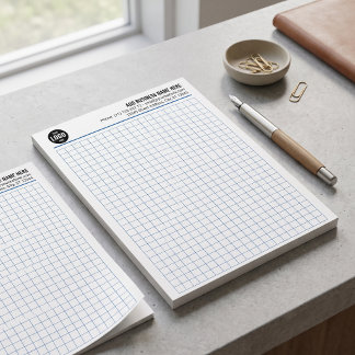 Bloc-note Papier millimétré de génie professionnel avec logo