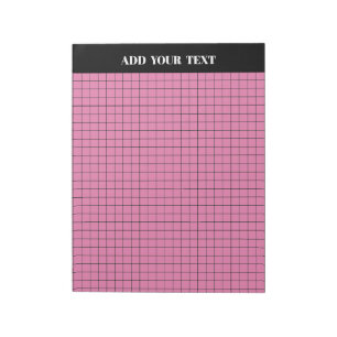 Bloc-note Papier millimétré grand format rose personnalisé
