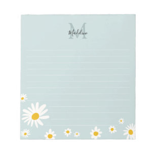 Bloc-note Papier minimaliste à monogramme en script avec fle