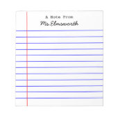 Bloc-note Papier papier de l'école personnalisé (Devant)