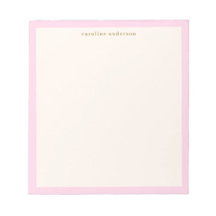 Bloc-note Papier personnalisé avec bordure rose minimaliste
