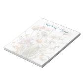Bloc-note Papier personnalisé avec fleurs sauvages (Tourné)
