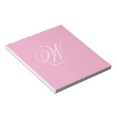 Bloc-note Papier personnalisé avec monogramme simple et rose (Incliné)