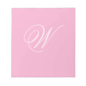 Bloc-note Papier personnalisé avec monogramme simple et rose (Devant)