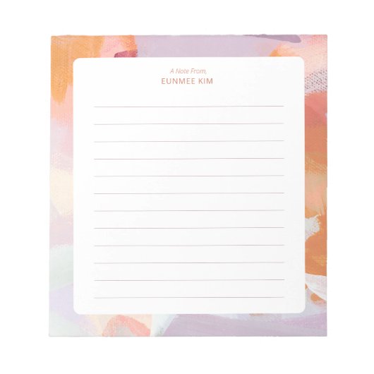 Bloc-note Papier personnalisé d'art abstrait coloré (Devant)