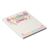 Bloc-note Papier Personnalisé Gingham Pastel Enseigner Avec (Incliné)