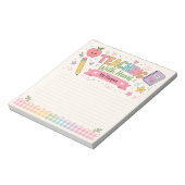 Bloc-note Papier Personnalisé Gingham Pastel Enseigner Avec (Tourné)