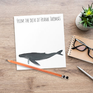 Bloc-note Papier personnalisé pour bureau avec baleine à bos