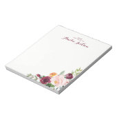 Bloc-note Papier photo personnalisé à fleurs de Bourgogne (Tourné)