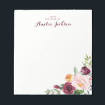 Bloc-note Papier photo personnalisé à fleurs de Bourgogne<br><div class="desc">Plus de jolis Notepads dans le Little Bayleigh Store!</div>