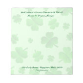 Bloc-note Papier publicitaire vert vierge de fermeture (Devant)